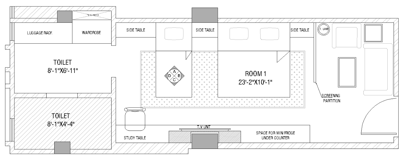 Balaji Palace Triple Bed Room Layout